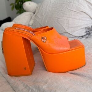 Naked Wolfe Orange Platform Shoes